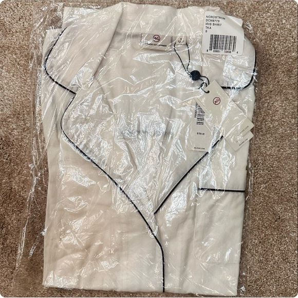 NWT AG Adriano Goldschmied White ‘Iris’ Long Sleeve Button Front Shirt Size S - Picture 4 of 4